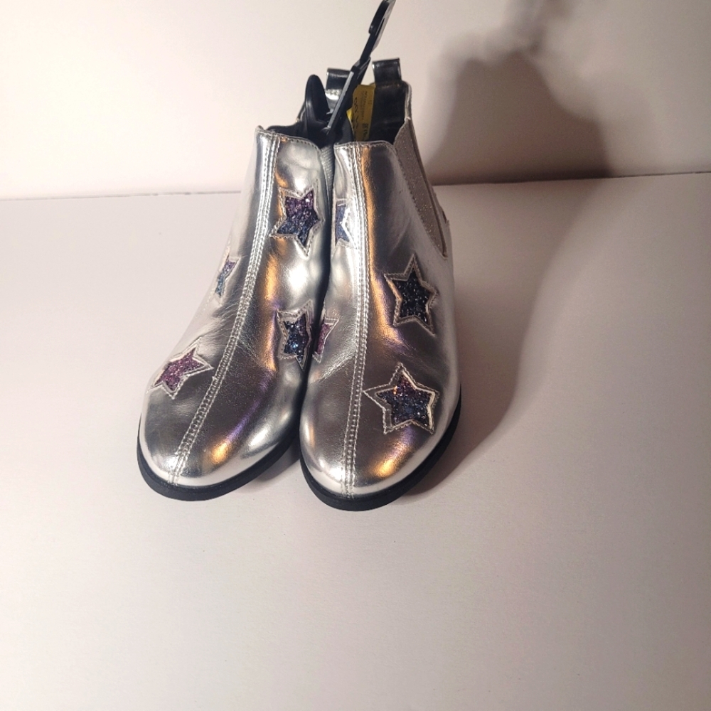 **NEW**  Size 12 Silver Star Print Ankle Cow Girl Boot